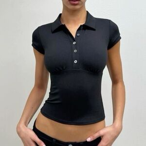Tankair Black Polo Crop Top for Women